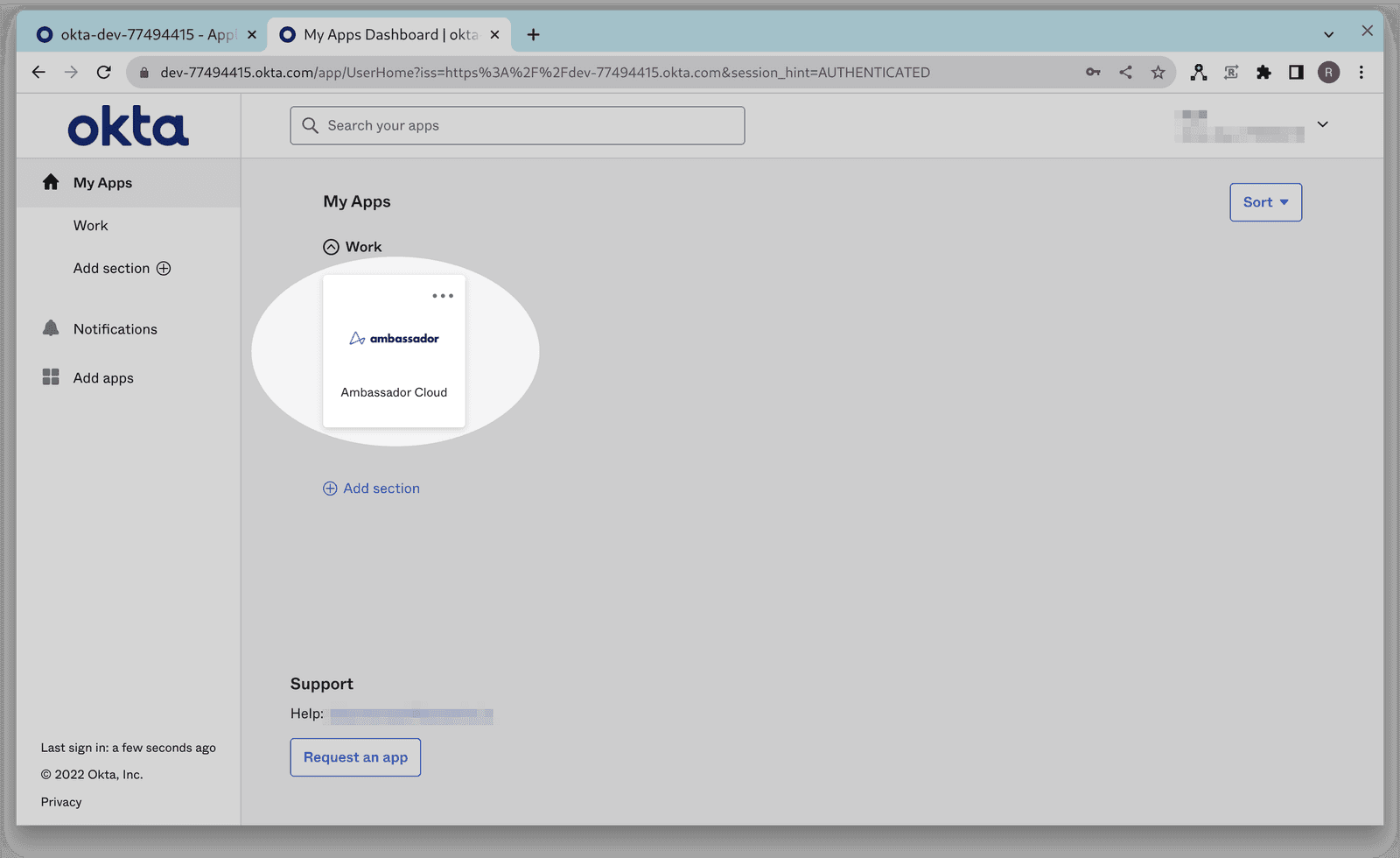 sso okta user dashboard